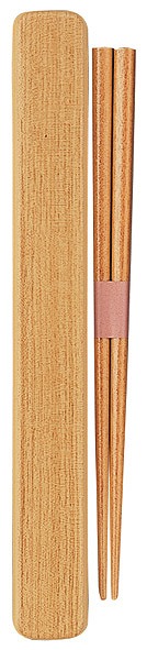 Lacquered Chopsticks & Case Set (M) Wood Beige#塗箸・箸箱セット（Ｍ） ウッド　ベージュ